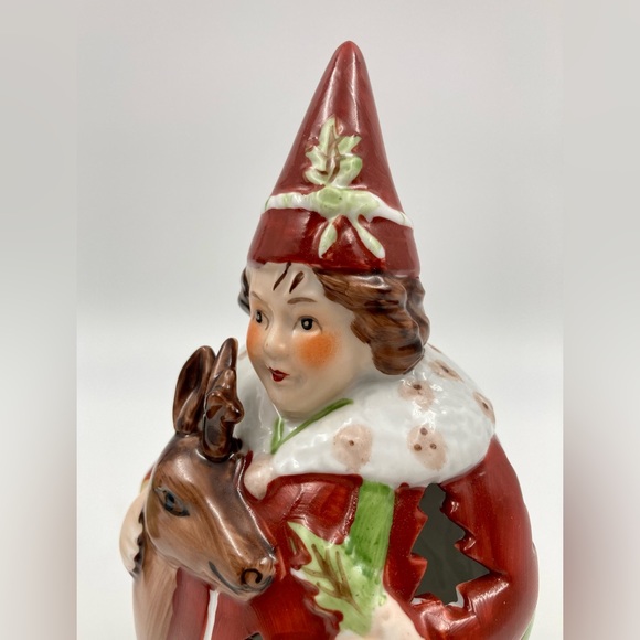 Villeroy and Boch Christmas Fairy Lamps, Set of 2 Elves with Deer Candle Holders - Picture 4 of 6